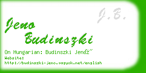 jeno budinszki business card
